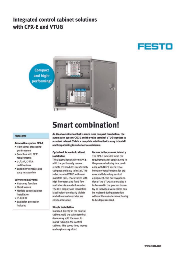 thumbnail of Integrated control cabinet solutions with CPX-E and VTUG