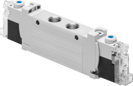 Electrically and pneumatically actuated directional control valves