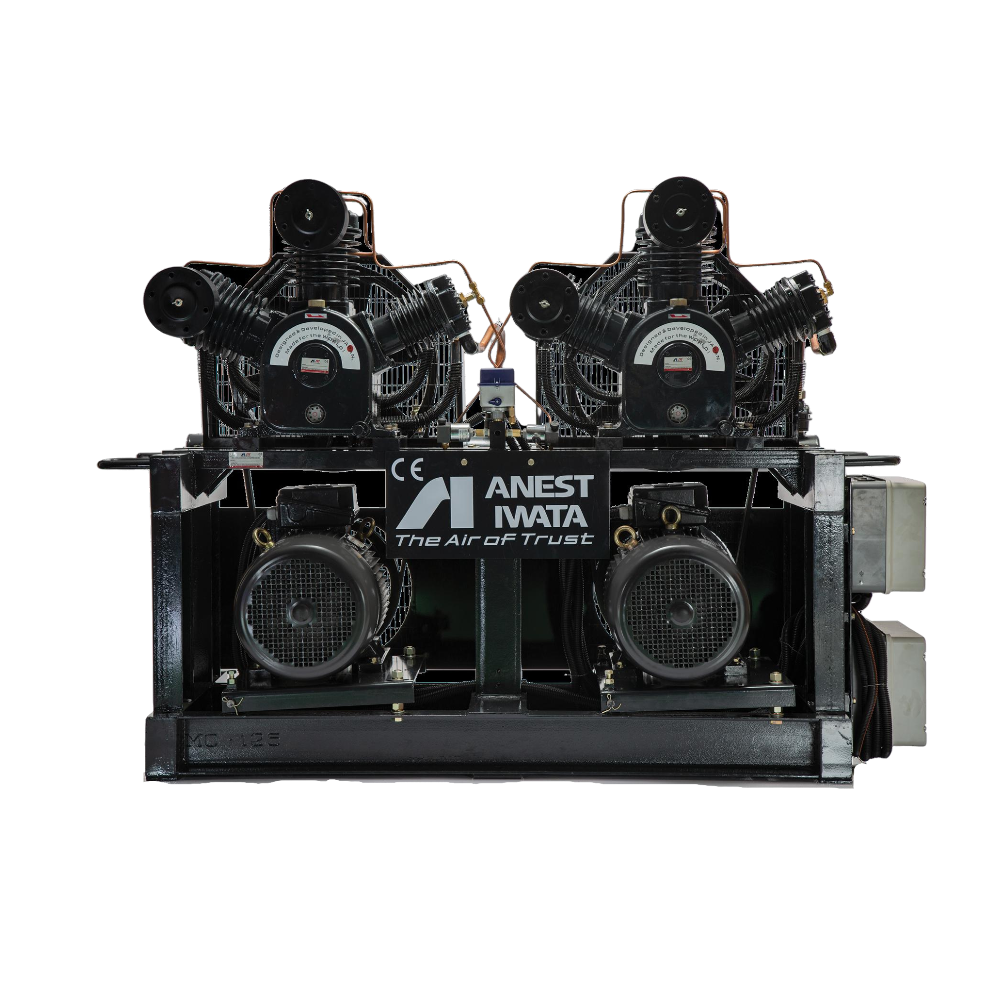 Duplex Base Mounted Lubricated Reciprocating Air Compressor