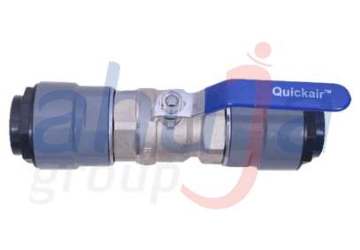 Quick Air INLINE BALL VALVE WITH PUSH FIT MALE CONNECTOR for compressed air pipeline — Ahuja Group