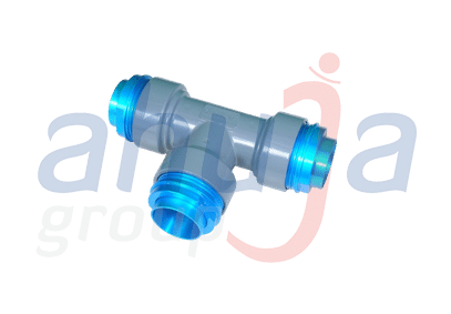 Quick Air Push Fit Equal Tee aluminium compressed air fitting — Ahuja Group