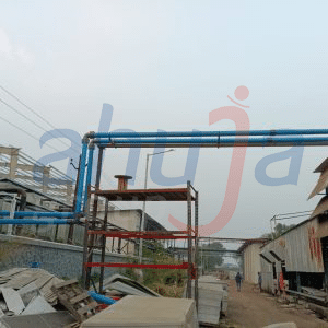 Aluminium compressed air pipeline installation — industrial plant India — Ahuja Group