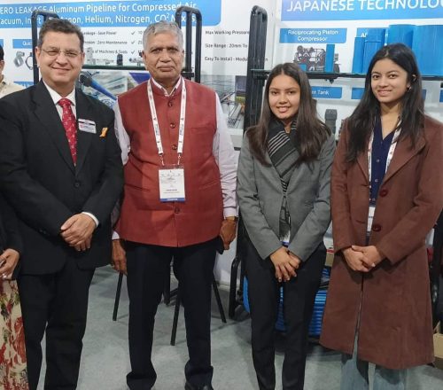 Ahuja Group stall at Stone Mart, 2024 — Compressed Air Piping Systems & Pneumatics Exhibition, Jaipur