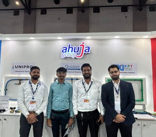 Ahuja Group stall at Engi Expo, 2025 — Compressed Air Piping Systems & Pneumatics Exhibition, Jaipur